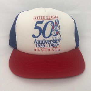VINTAGE 1980'S LITTLE LEAGUE 50TH ANNIVERSARY 1939-1989 BASEBALL HAT OS